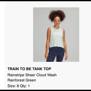 Lululemon Train To Be Tank- NWT